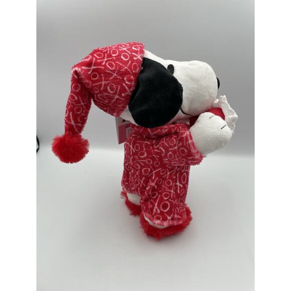 Snoopy Valentine Greeter NEW 2025 Hearts Pajamas 11" Plush Peanuts Waddler - Picture 4 of 13